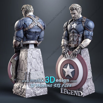 buste captain america 17 cm avec la base