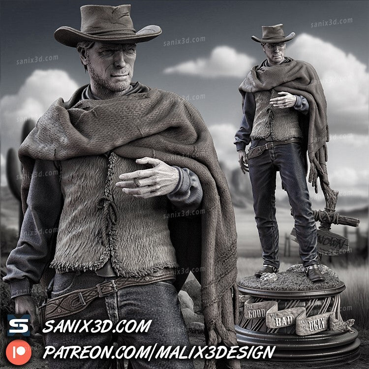FIGURINE hauteur 32cm Clint Eastwood  figurine fan art