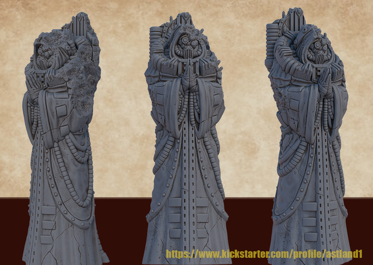 statue technomage  hauteur 15 cm avec piedestal