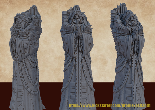 statue technomage  hauteur 15 cm avec piedestal